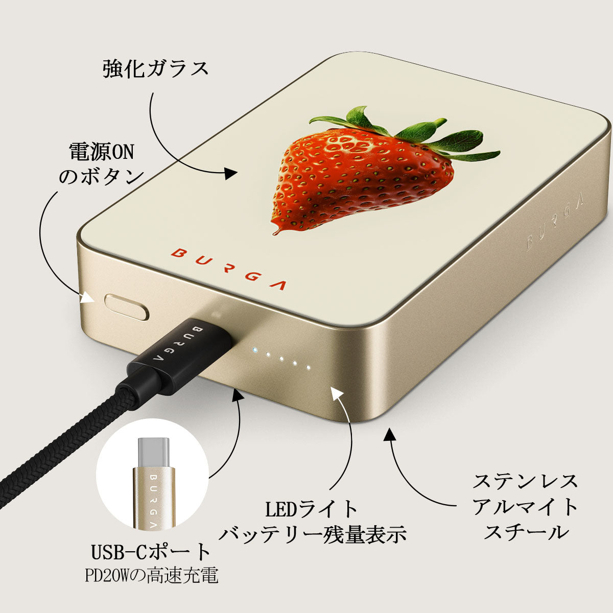BURGA マグネット式モバイルバッテリー マグネット式モバイルバッテリー | BURGA