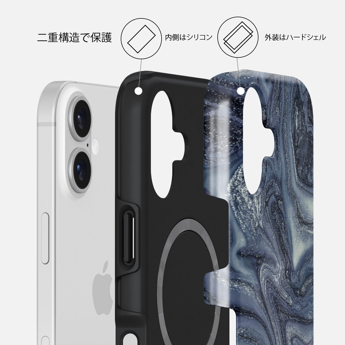 BURGA iPhone17ケース Navy Trench - iPhone 17 ケース | BURGA