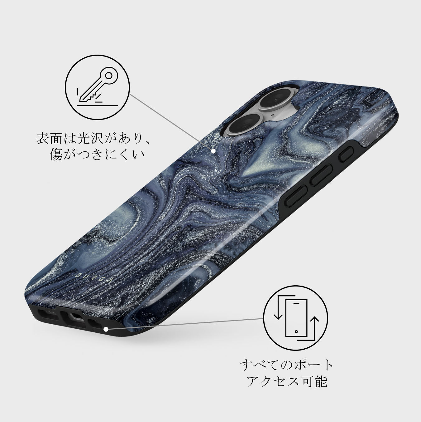 BURGA ブルガiPhone 16 ケース　Destiny 高級ライン iphone 16 ケース | スタイリッシュなのに保護性が高い - BURGA
