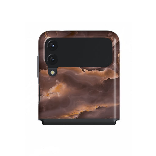 Fire Wood - Brown Marble Samsung Galaxy Z Flip 3 ケース