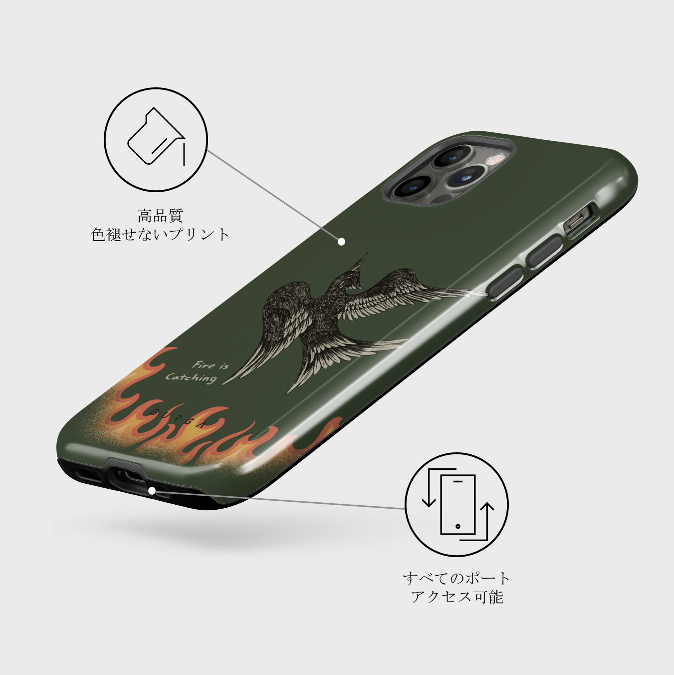 iPhone 12 Pro Max ケース, Fire Is Catching | BURGA