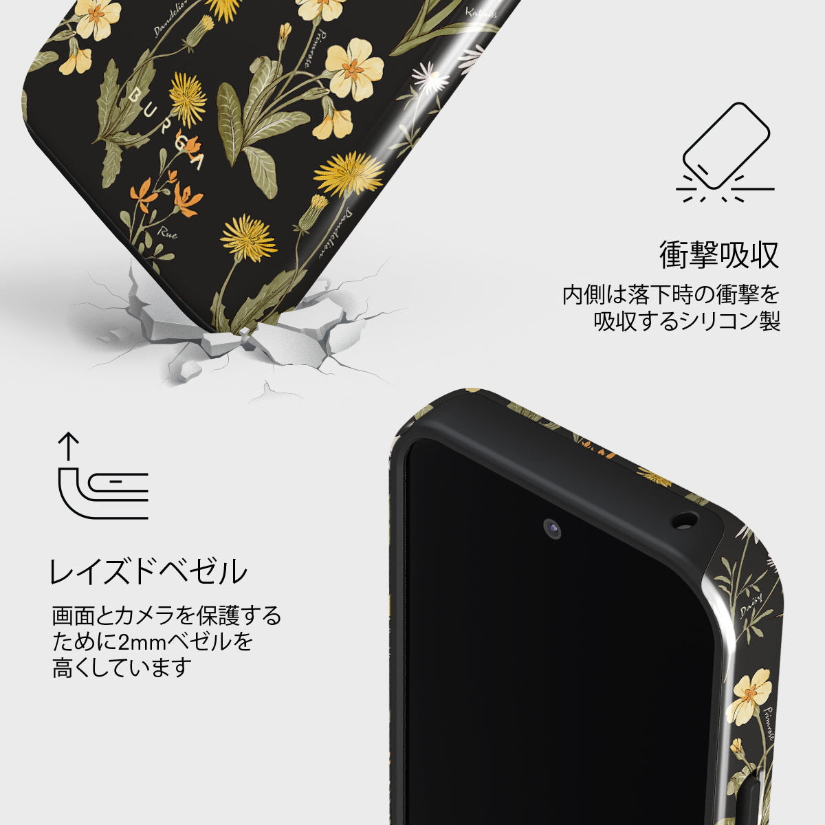 Google Pixel 9 Pro ケース, District Wildflowers | BURGA