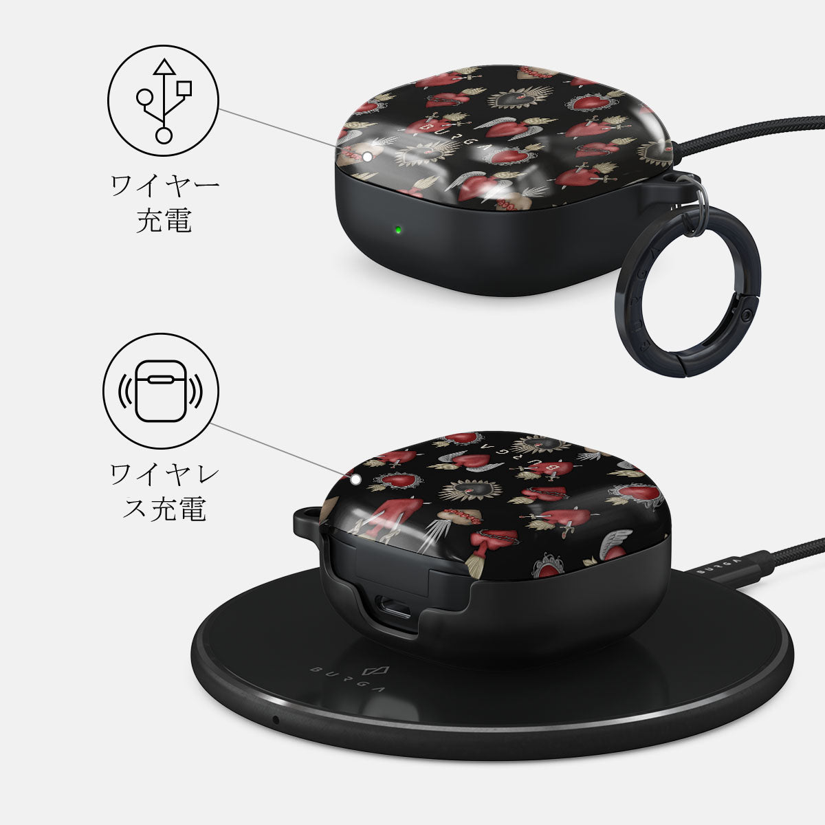 Sworn Hearts - Samsung Galaxy Buds 2 ケースカバー | BURGA