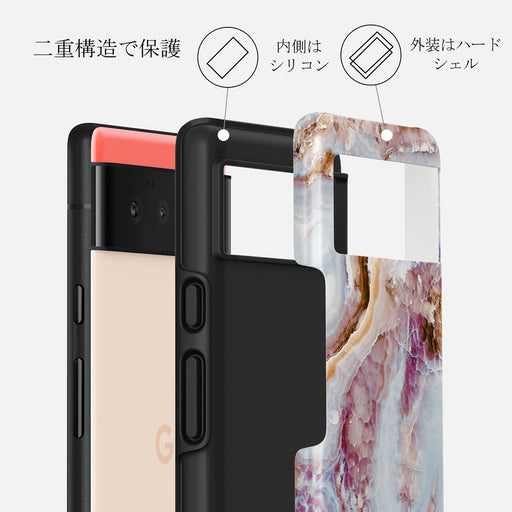 Frozen Leaves - Cute Marble Google Pixel 6a ケース 2