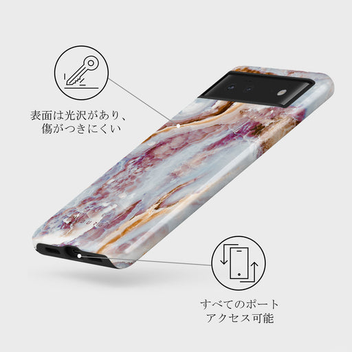 Frozen Leaves - Cute Marble Google Pixel 6a ケース 3