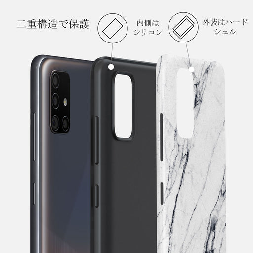 Satin White - Marble Samsung Galaxy A51 4G ケース 6