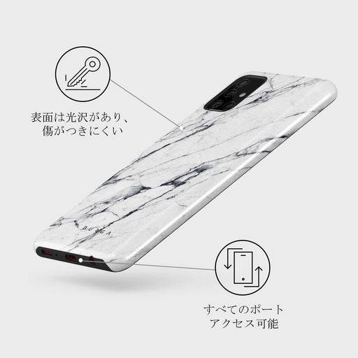 Satin White - Marble Samsung Galaxy A51 4G ケース 7