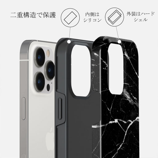 Noir Origin - Black Marble iPhone 14 Pro ケース 6