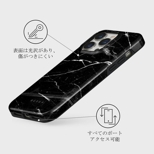 Noir Origin - Black Marble iPhone 14 Pro ケース 7