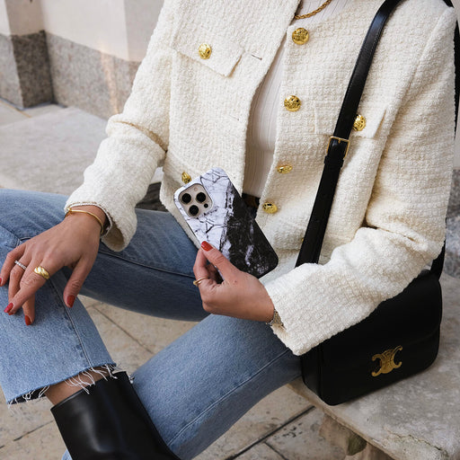 Fatal Contradiction - Black & White Marble iPhone 14 Plus ケース 25